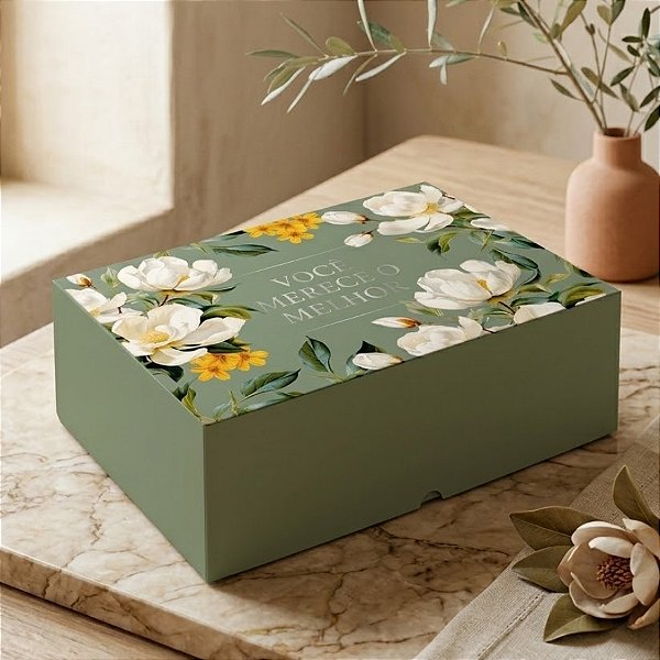 Caixa Retangular Realce - Valentina - G 30x20x11,5cm - 1 unidade - Cromus - Rizzo