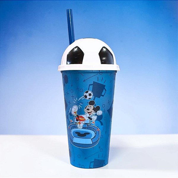 Copo Shake Mickey Futebol - 500ml - Disney Original - 1 unidade - Plasútil - Rizzo