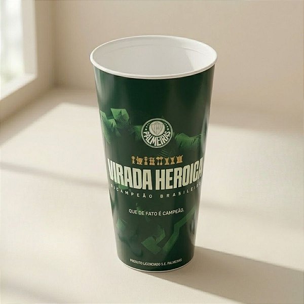 Copo de Plástico -  Palmeiras - Virada Heroica - Verde Escuro - 700mL - 1 unidade - Plasútil - Rizzo