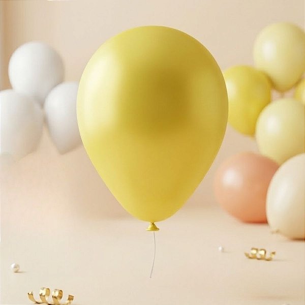 Balão de Festa 6,5" Basic - Amarelo  - 30 unidades - São Roque - Rizzo
