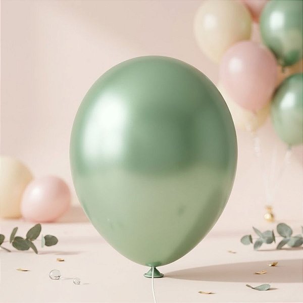 Balão de Festa Metallic - Verde Soft - 1 unidade - São Roque - Rizzo