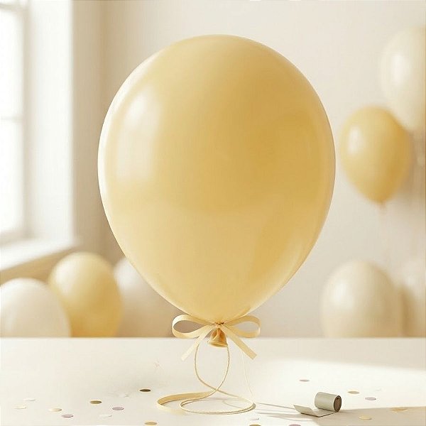 Balão de Festa Latéx Liso - Cappuccino - 1 unidade - São Roque - Rizzo