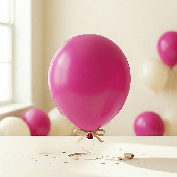 Balão de Festa Látex Liso - Rosa Púrpura - 1 unidade - São Roque - Rizzo