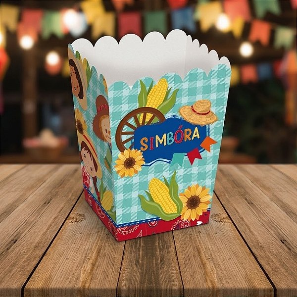 Caixa Para Pipoca PP - Passeio na Roça - 5,5x9cm - 10 unidades - Cromus - Rizzo