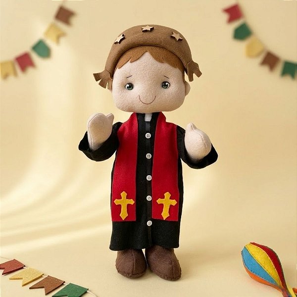 Boneco em Feltro - Padre - 40cm - 1 unidade - Rizzo