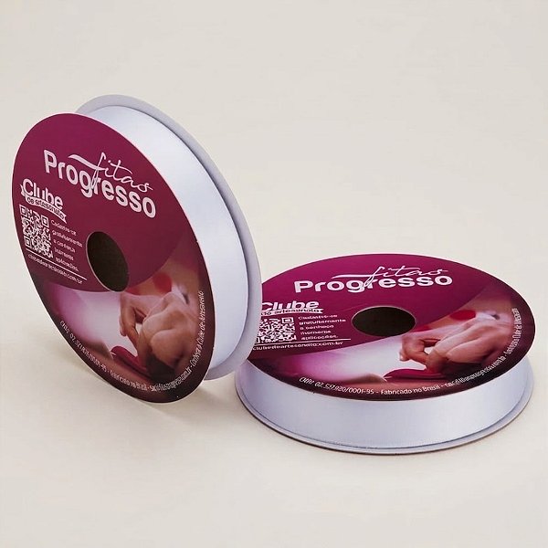 Fita de Cetim 22mm x 50m - Branco - CF005 Cor 201 - Rolo 50m - 1 unidade - Progresso - Rizzo