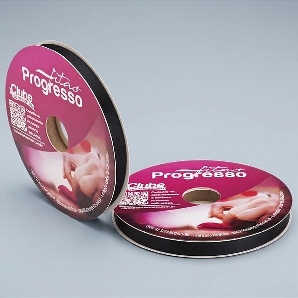 Fita de Cetim 10mm x 50m - Preto - CF002 Cor 219 - Rolo 50m - 1 unidade - Progresso - Rizzo