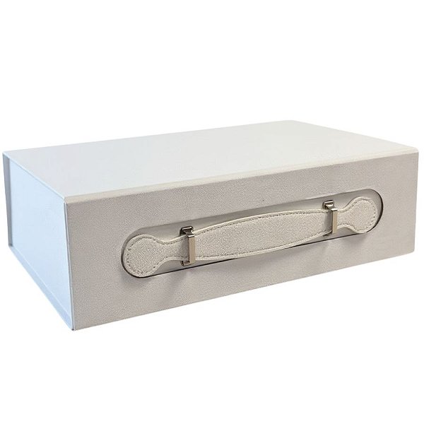 Caixa de Papel Rígido Retangular com Alça - Branca - GG 38x28x11cm - 1 unidade - Cromus - Rizzo