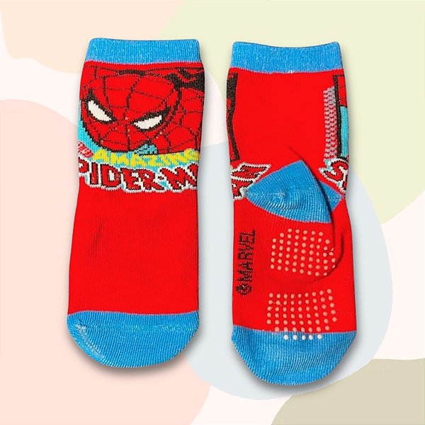 Meia Infantil Antiderrapante - Homem Aranha - Mod. 4 - 1 a 2 Anos - 1 unidade - Disney Original - Rizzo