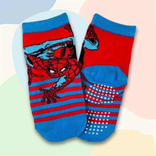 Meia Infantil Antiderrapante - Homem Aranha - Mod. 1 - 2 a 4 Anos - 1 unidade - Disney Original - Rizzo