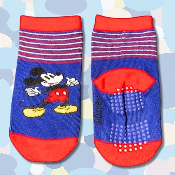 Meia Infantil Antiderrapante - Mickey Mouse - Mod. 3 - 0 a 12 Meses - 1 unidade - Disney Original - Rizzo