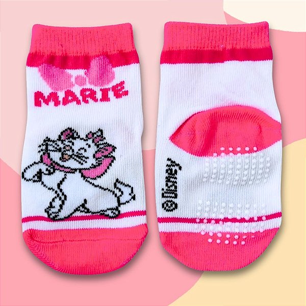 Meia Infantil Antiderrapante - Gata Marie - Mod. 2 - 2 a 4 Anos - 1 unidade - Disney Original - Rizzo