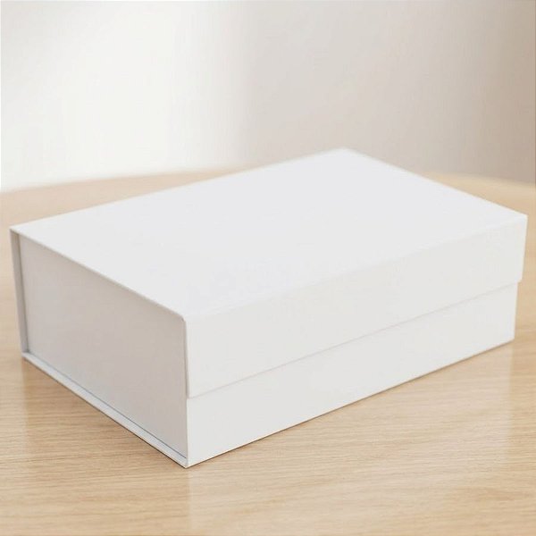Caixa de Papel Rígido Retangular com Imã - Branco - GG 38x28x11cm - 1 unidade - Cromus - Rizzo