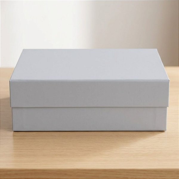 Caixa de Papel Rígido Retangular com Imã - Gris - G 33,5x24,5x10cm - 1 unidade - Cromus - Rizzo