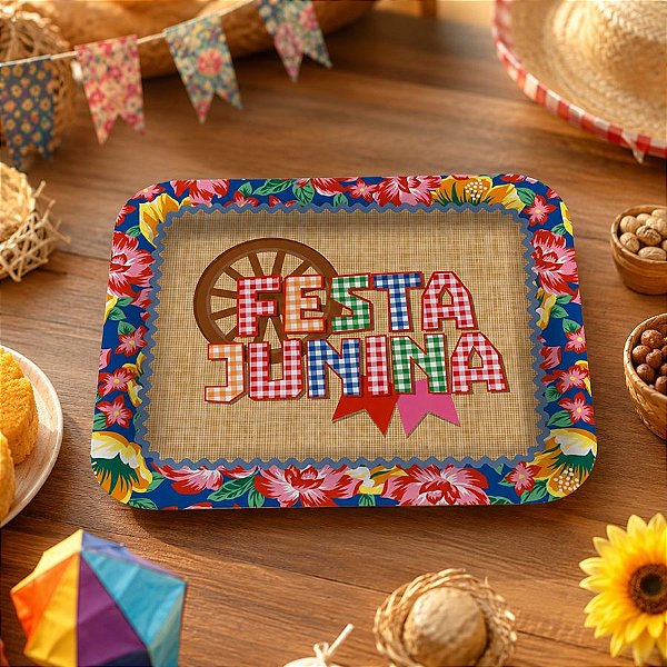 Bandeja Laminada de Festa Junina - Xodó - 40x35cm - 1 unidade - Cromus - Rizzo