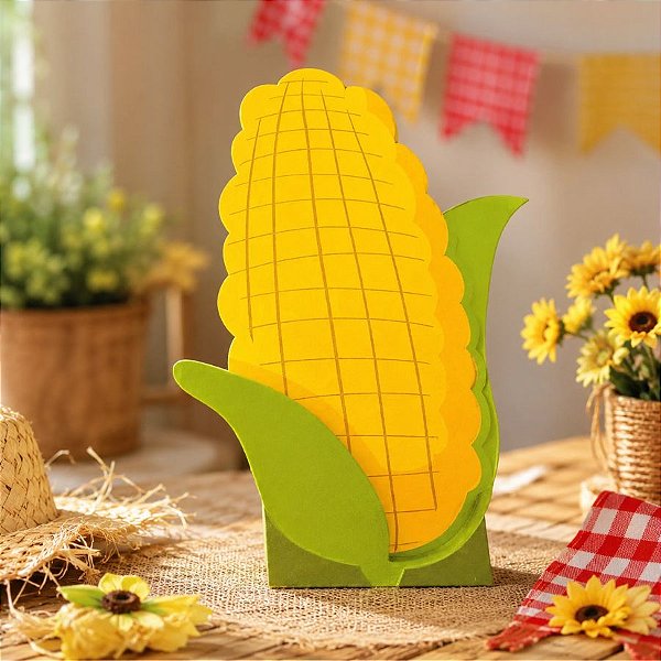 Silhueta Decorativa de Festa Junina - Milho em 3D - 25,5x15cm - 2 unidades - Cromus - Rizzo