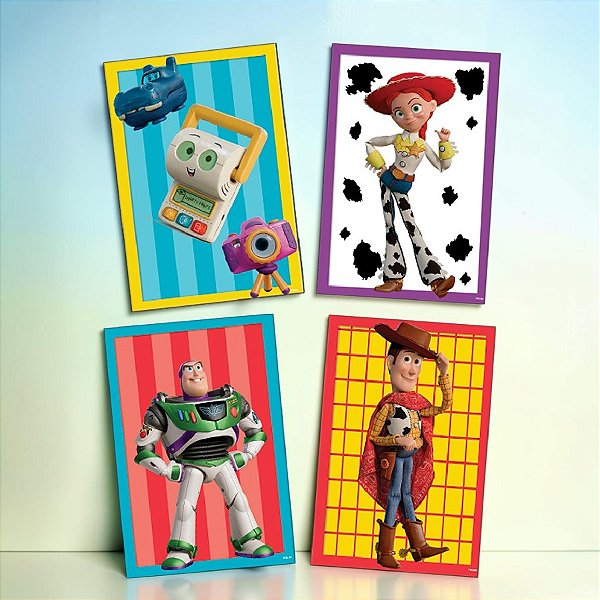 Quadro Decorativo - Toy Story 5 - 21x30cm - Disney Original - 4 unidades - FestColor - Rizzo