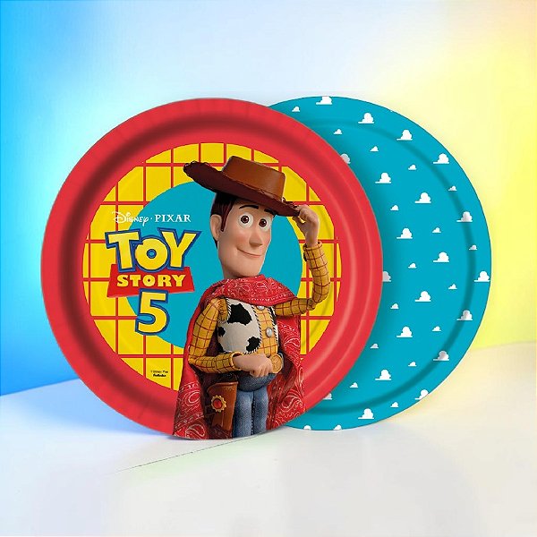 Prato Redondo de Papel - Toy Story 5 - Disney Original - 8 unidades - FestColor - Rizzo