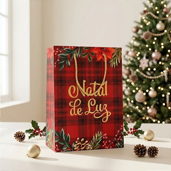 Sacola de Papel de Natal - Natal De Luz - 37cm - 1 unidade - Rizzo