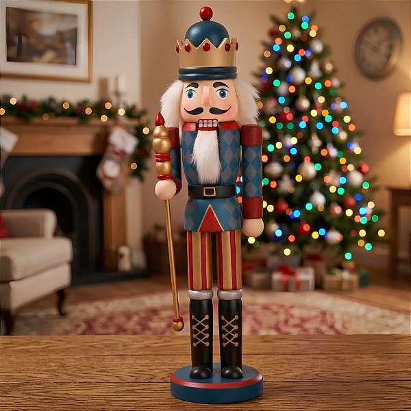 Boneco Soldado Quebra Nozes de Madeira - 35cm - Fosco - 1 unidade - Rizzo