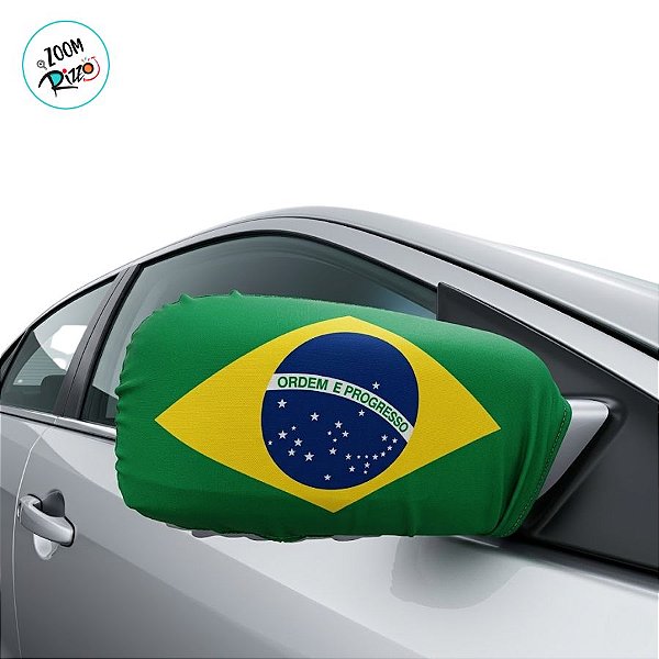 Bandeira Para Retrovisor - 2 Peças - Brasil - 32x21cm - 1 unidade - Rizzo