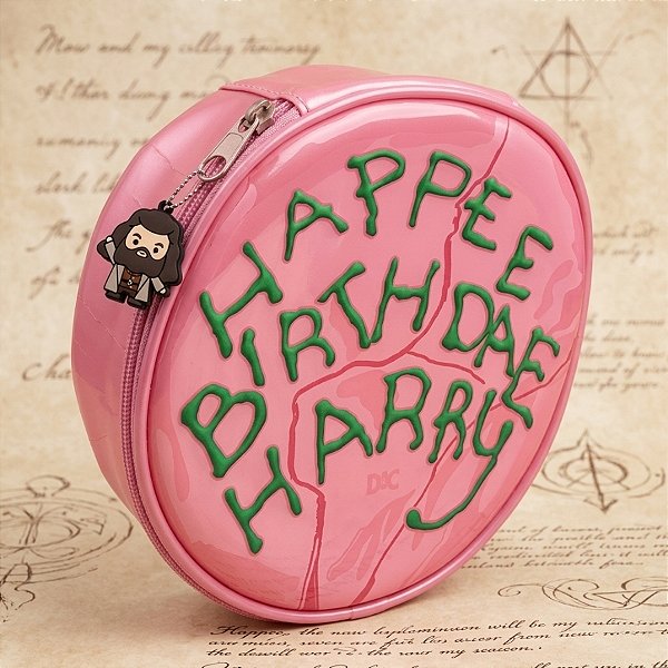 Estojo Simples de PVC com Zíper - Bolo de Aniversário - Harry Potter - 20,5x 20,5x8,5cm - 1 unidade - Dac Art - Rizzo