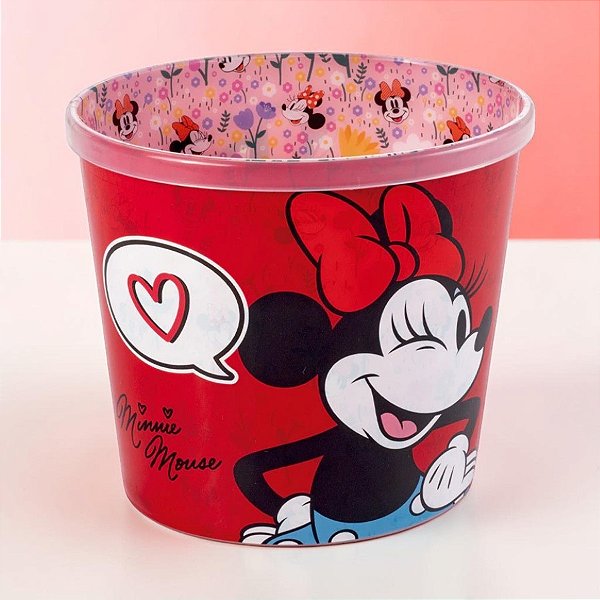 Balde de Pipoca - Minnie Mouse Vermelha - 2,1L - Disney Original - 1 unidade - Plasútil - Rizzo
