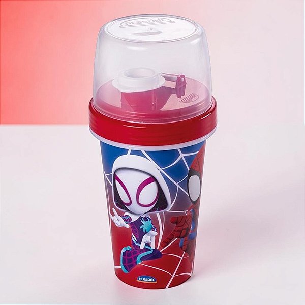 Mini Shakeira Spidey - 320ml - Disney Original - 1 unidade - Plasútil - Rizzo