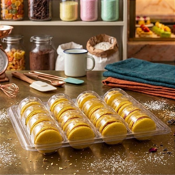 Blister para 20 Macarons Ref. BM20C - 17x22,5x5cm - 20 Unidades - San Felipo Rizzo Confeitaria​