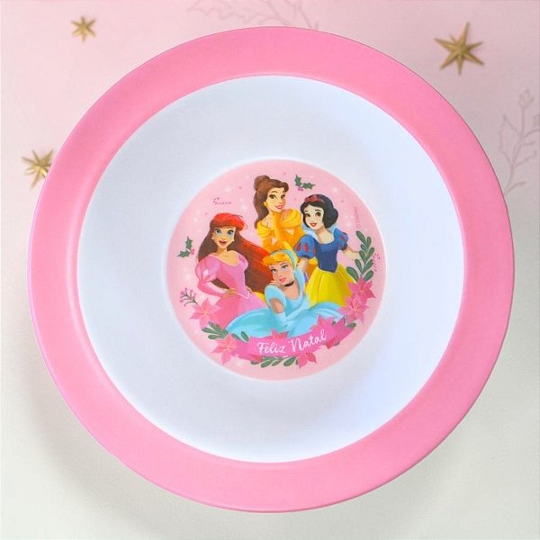 Bowl de Melamina de Natal - Princesas - 360ml - Disney Original - 1 unidade - Cromus - Rizzo