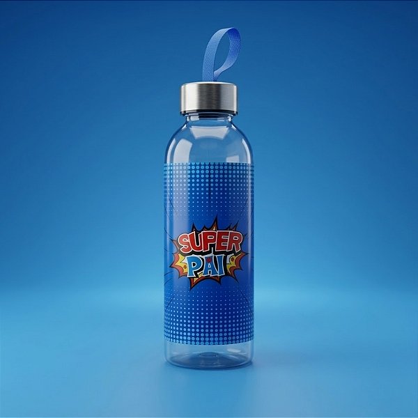 Garrafa Transparente com Alça - Super Pai - 550ml - 1 unidade - Rizzo