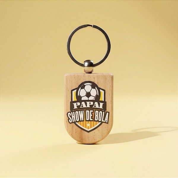 Chaveiro de Madeira - Papai Show De Bola - 3,2x8cm - 1 unidade - Rizzo