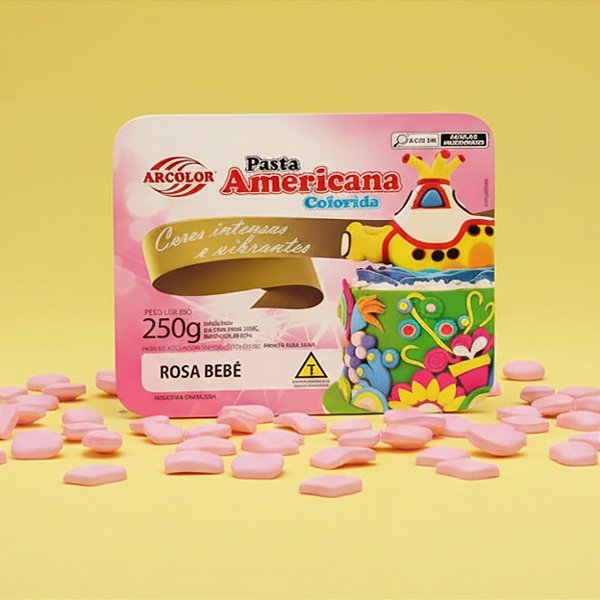 Pasta Americana Rosa Bebê - 250g  - 1 unidade - Arcolor - Rizzo