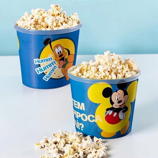 Kit 10 Baldes de Pipoca - Mickey e Pluto - 2,1l - Disney Original  - 1 unidade - Plasútil - Rizzo