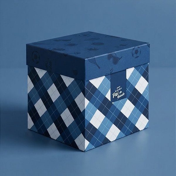 Caixa Cubo Para Presente - Para o Melhor Pai do Mundo - 11x11x11cm - 1 unidade - Regina - Rizzo