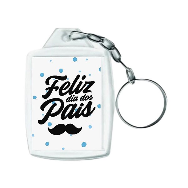 Chaveiro Acrílico Feliz Dia dos Pais Bigodinho - 4x5 - 1 unidade - Rizzo
