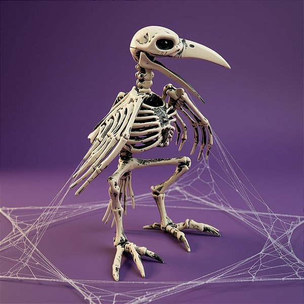 Enfeite Decorativo Halloween - Esqueleto Pássaro - 22x14x19,5cm - 1 unidade - Rizzo