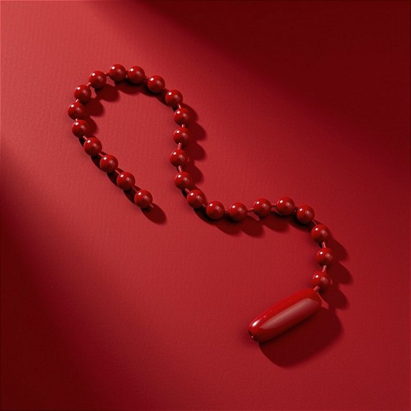 Corrente de Bolinha para Chaveiro com Canoa - Vermelho - 10cm - 10 unidades - Rizzo