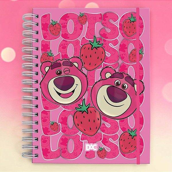 Caderno Smart Folhas Reposicionáveis - Lotso - Toy Story - 10 Divisórias - 17x24cm - Disney Original  - 1 unidade - DAC