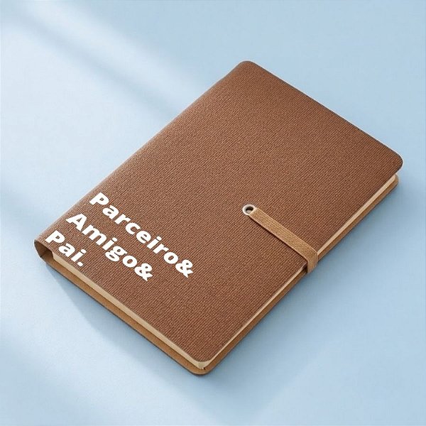 Mini Caderno Capa Mole com Sticky Notes Personalizado Pai Amigo- Marrom - 14,3x10cm  - 1 unidade - Rizzo