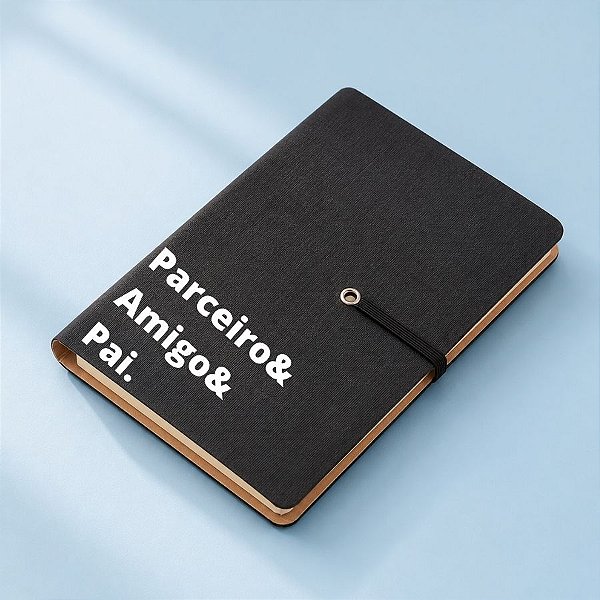 Mini Caderno Capa Mole com Sticky Notes Personalizado Pai Amigo - Preto - 14,3x10cm - 1 unidade - Rizzo