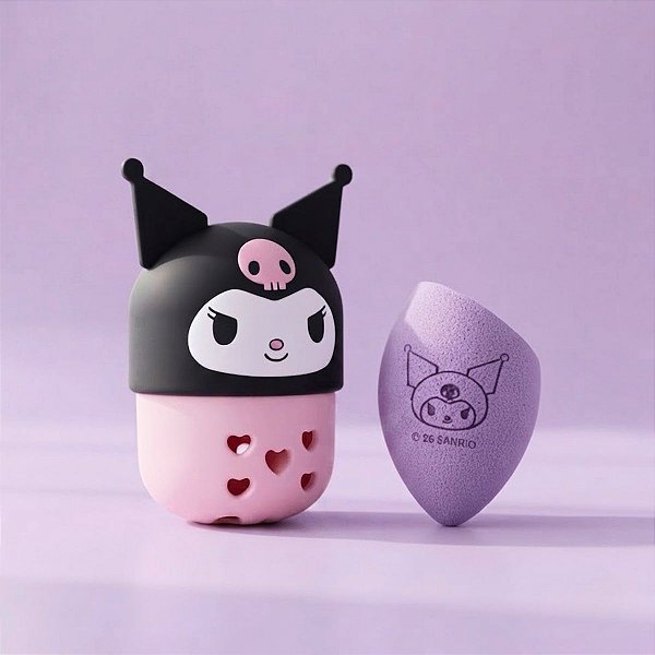 Kit Esponja Gota com Suporte de Esponja Kuromi - Hello Kitty - 1 unidade - Rizzo