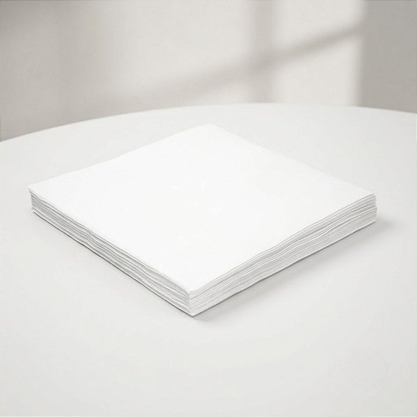 Guardanapo Liso Folha Dupla - Branco - 32x32cm - 20 unidades - Rizzo