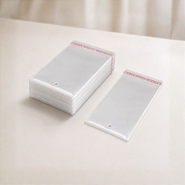 Saco Adesivado com Furo - 7,5x10cm - 100 unidades - Rizzo