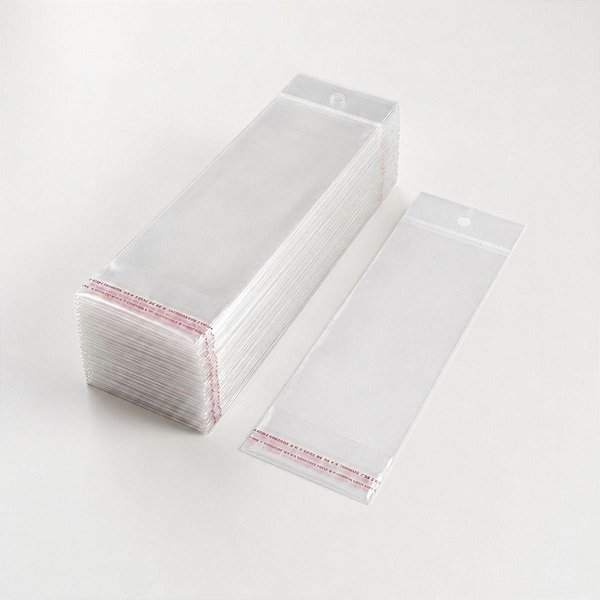 Saco Adesivado com Furo - 8,5x25cm - 100 unidades - Rizzo