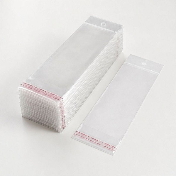 Saco Adesivado com Furo - 8x25cm - 100 unidades - Rizzo