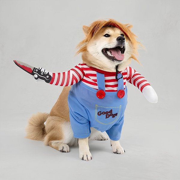 Fantasia Para Pet de Halloween - Boneco Chucky - Tamanho Único - 1 unidade - Cromus - Rizzo