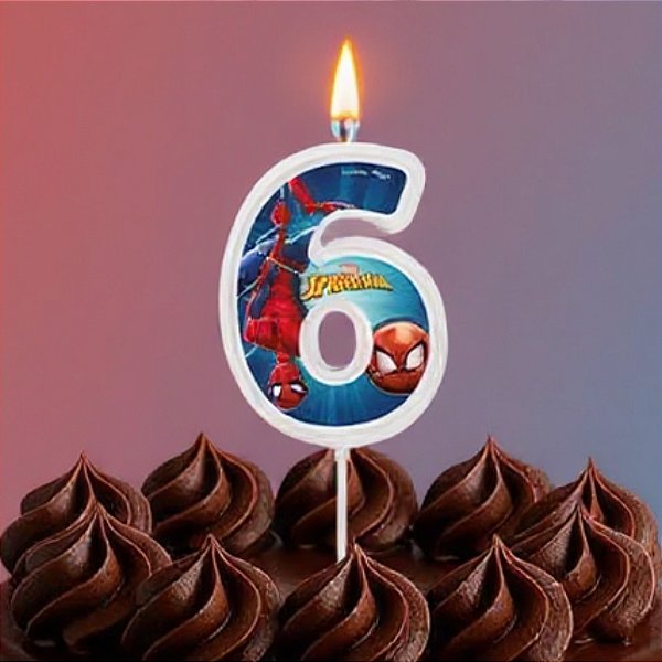 Vela Pick - Spider-Man Nº6 - 13cm - 1 unidade - Regina - Rizzo