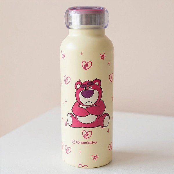 Garrafa Térmica Bubble - Lotso - Toy Story - 500ml - Disney Original - 1 unidade - Zonacriativa - Rizzo