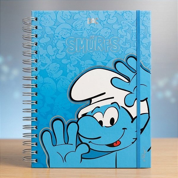 Caderno Smart Univ. Folhas Reposicionáveis - Smurfs - 10 Divisórias - 20x27cm - 1 unidade - DAC - Rizzo